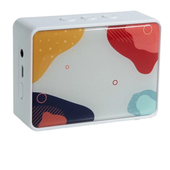 NEW Mini Phone Speaker Black or White Abstract Print Bluetooth Speaker Boxan… - Picture 11 of 14
